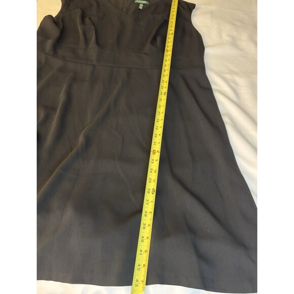 LAUREN RALPH LAUREN Women's Black V-Neck Sheath Dress 20W Cap Sleeve Cocktail - Picture 6 of 11